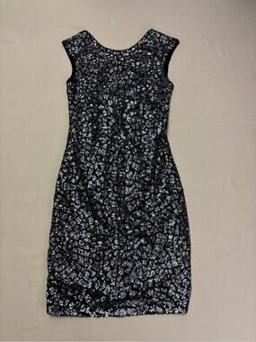 H&M Black Sparkle Sleeveless Sequin Sheath Dress Women's Size XS